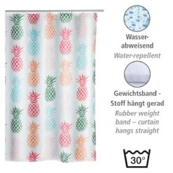 Wenko Douchegordijn 180x200cm Ananas Inclusief Ringen -hotbath winkel wenko douchegordijn 180x200cm ananas inclusief ringen sk64303 3