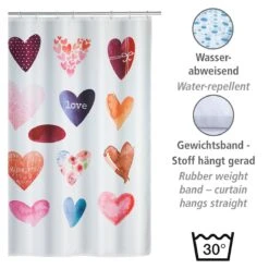 Wenko Douchegordijn 180x200cm Love Inclusief Ringen 9 Wenko Douchegordijn 180x200cm Love Inclusief Ringen -hotbath winkel wenko douchegordijn 180x200cm love inclusief ringen sk64304 3