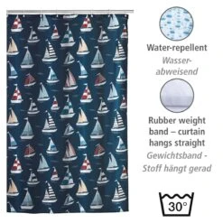Wenko Douchegordijn 180x200cm Regatta Inclusief Ringen -hotbath winkel wenko douchegordijn 180x200cm regatta inclusief ringen sk64296 3