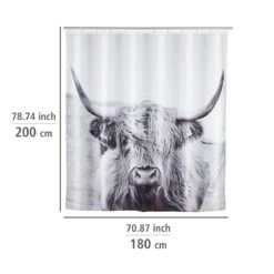 Wenko Douchegordijn 180x200cm Yak Inclusief Ringen -hotbath winkel wenko douchegordijn 180x200cm yak inclusief ringen sk64305 5
