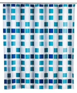 Wenko PEVA Douchegordijn 180x200cm Mozaïek Inclusief Ringen