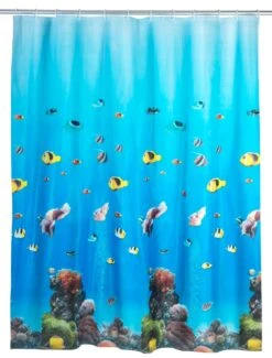 Wenko PEVA Douchegordijn 180x200cm Oceaan Inclusief Ringen