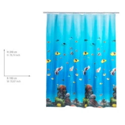 Wenko PEVA Douchegordijn 180x200cm Oceaan Inclusief Ringen -hotbath winkel wenko peva douchegordijn 180x200cm oceaan inclusief ringen sk64281 3