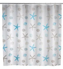 Wenko PEVA Douchegordijn 180x200cm Zeesterren Inclusief Ringen