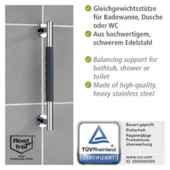Wenko Secura Veiligheidsgreep 40.5 RVS -hotbath winkel wenko secura veiligheidsgreep 40 5cm rvs sk64259 3